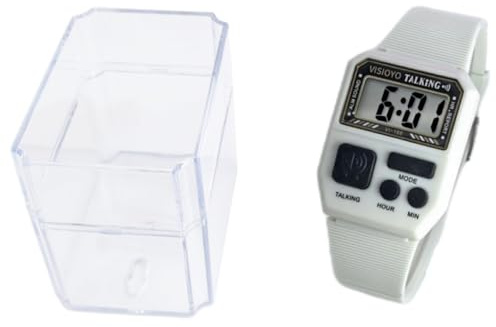 Reloj Parlante en Español – para Ciegos, Baja Visión y Personas Mayores con Botones Grandes, Alarma Audible y Anuncio Automático