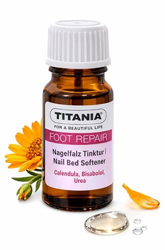 TITANIA Nagelfals-tinktur – vårdlösning för nagelkanter och nagelband med kalendula & urea | parfymfri, >96 % naturligt ursprung, vegansk, 10 ml, tillverkad i Tyskland