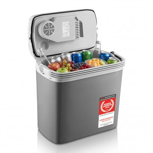 TZS First Austria - Thermoelektrische Kühlbox 20L - 3-fach Stromversorgung inkl. USB-C PD 3.0 - Kühlen & Wärmen - 12V/230V/USB-C - Grau/Hellgrau