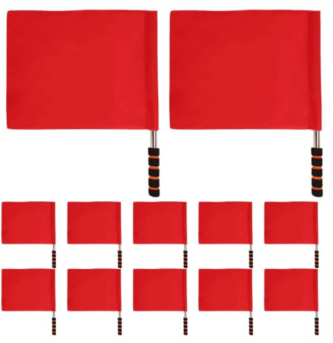 ibasenice Kit de 12 drapeaux d'arbitre - Drapeaux de juge de ligne de volley-ball pour la surveillance des arbitres et le bord du terrain - Accessoires de terrain pour les matchs de football,