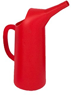 hünersdorff Ölmaßgefäß 3,0l, mit eingeprägter Skala, rot, HD-PE, made in Germany