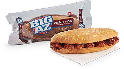 Advance Pierre Big Az Rack O Ribs Barbecue Pork Sandwich, 8.6 Ounce -- 8 per case.
