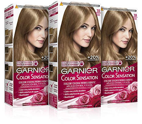 Garnier Color Sensation - Tinte Permanente Rubio 7.1, Paquete de 1 (el embalaje puede variar)