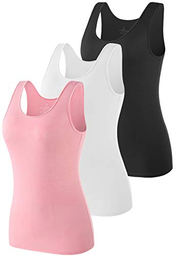 Vislivin Womens Supersoft Vest Tops Stretch Casual Tank Tops 3-4 Pack