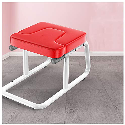 NENGGE Yoga Kopfstandhocker Kopfstand Yogastuhl Kopfstandstuhl für Yoga-Übung Gymnastik, 100kg Tragfähigkeit, Requisite Fitness Kit,Rot
