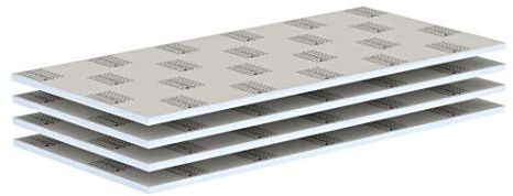 LUX ELEMENTS Bauplatte Fertig zum Verfliesen 125 x 60cm 4 Stk. I Hartschaumplatte 20mm aus expandiertem Polystyrol mit Spezialmörtel Beschichtung I Schimmelresistent