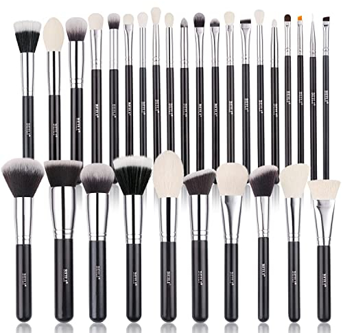 BEILI Juego Brochas Maquillaje 30PCS Brochas de Maquillaje Profesional, Base en Polvo Sombra de Ojos Mezcla Corrector Juego de Brochas para Pliegues Pinceles para Delineador de Cejas