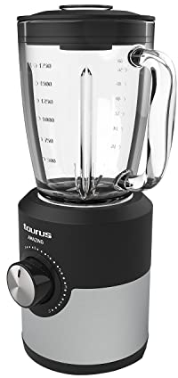 Taurus Amazing JB1200XC - Standmixer | 1200 W | 1,75 l Fassungsvermögen | 6-schneidige Edelstahlklingen | 5 Geschwindigkeitsstufen + Turbo | Glasbehälter mit Skala, Schwarz