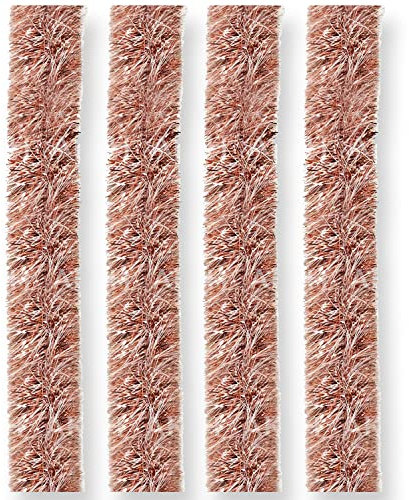 AKH® Christmas Tinsel Garland | 5m Length | Metallic Rose Gold Xmas Hanging Decoration