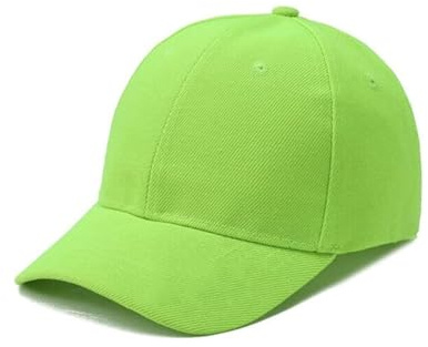 Boolavard - Gorra de Béisbol para niños y niñas, de Algodón Suave, Ligera, Tamaño Ajustable para niños de 2 a 9 años (Verde Llamativo)