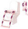 Vigevee Töpfchentrainer kinder mit treppe Kinder Toiletten Trainer Faltbarer Höhenverstellbar Toiletten Training mit Rutschfeste Treppe und Weiches Sitzkissen