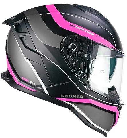 CGM Casco full face, 363X SHOT RUN Nero Fucsia fluo opaco, M (57-58cm)