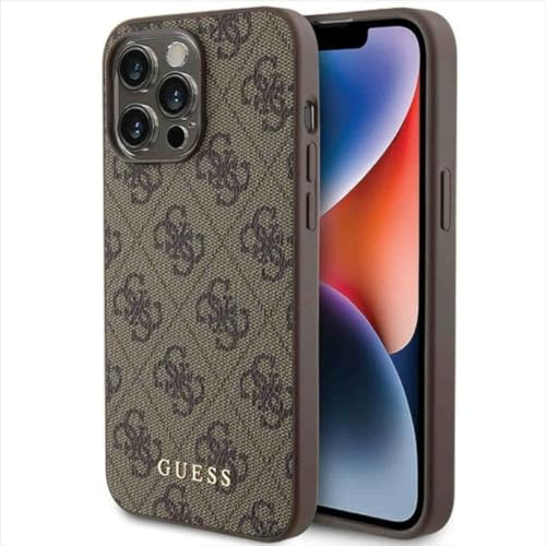 GUESS GUHCP15XG4GFBR Hülle für iPhone 15 Pro Max 6.7 braun Hard case 4G Metal Gold Logo