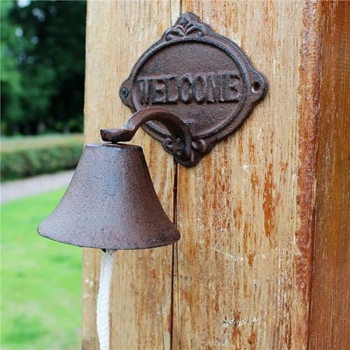 Manually Shaking Doorbell Cast Iron Bell, Welcome Entry Door Bell, Antique Doorbell for Decoration, Front Door, Interior, Exterior Decor