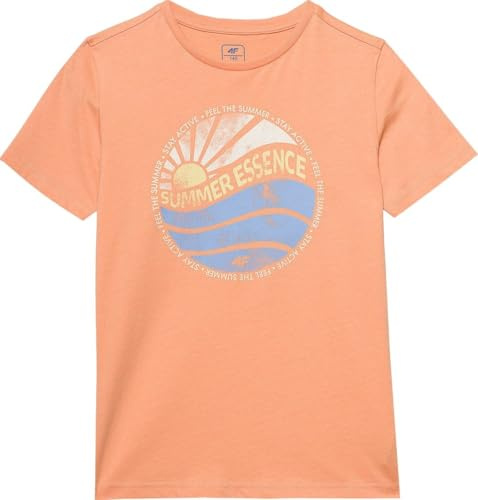 4F JUNIOR Tshirt M1135 Canottiera, Arancione (Pale Coral), 164 Bambini e Ragazzi