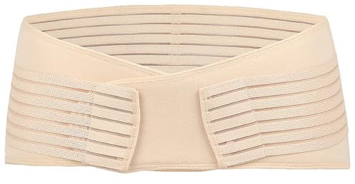 WANYI Sacroiliac Belt Beckengürtel Einstellbare Beckengürtel nach Geburt für Lindern Becken Unterer Rücken Hüft Schmerzen Rückbildungsgürtel nach Geburt für Normale Geburt/Kaiserschnitt (Beige, M)