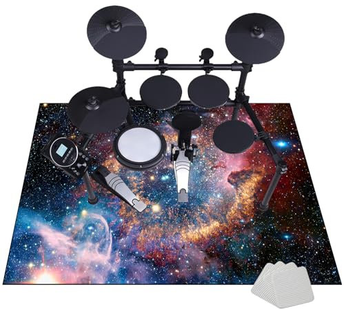 JaevKwzy 140 x 120 cm Professioneller Drum Teppich | Schallschutz Teppich | Trommel Teppiche für Akustische Elektronische Schlagzeuge | rutschfeste Drum Rug für Bass Drum Snare und andere Instrumente