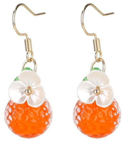 Mikovivi Boucles d'Oreilles Orange, Boucles d'Oreilles Pendantes en Perles de Verre Orange Clous d'Oreille en Fruits Faits à La Main Bijoux d'Été Mignons Vêtements Cadeaux Accessoires pour Femmes
