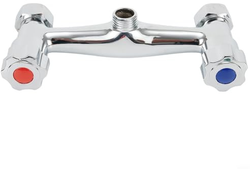 Sistema di controllo della doccia del bagno fissato al muro, valvola di controllo della doccia della doppia uscita del bagno, valvola di controllo della doccia dell'ottone cromato doppia uscita con