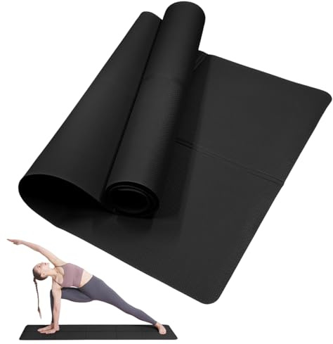 Tapis de Yoga Classique pour Femmes et Hommes, NIUAWASA Portable 4mm Tapis de Gymnastique EVA pour Fitness Yoga Pilates Entraînement Camping en Plein Air Voyager