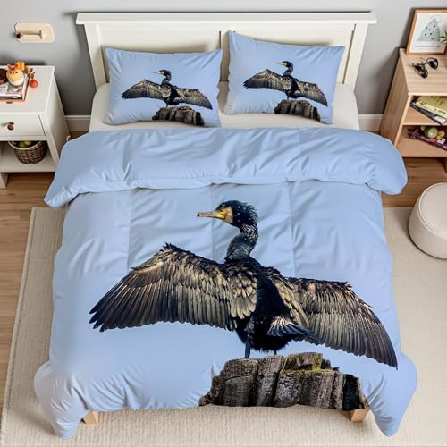 Piumino Matrimoniale Cormorano Trapunte Ceppi Piumone Imbottito Resistente Lavabile, Super Morbida Trapunta, piumini 200x200 cm in Microfibra Reversibile e 2 Federa 50x80 cmT1048