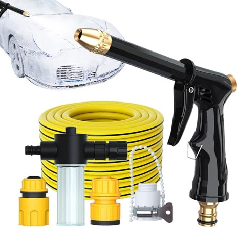 Hidrolimpiadora Portátil - Potente Herramienta de Limpieza Manual para Autos | Limpiador de Agua a Presión | para Calles, Aceras, Terrazas, Puertas, Bancos, Muebles, Bicicletas y Motocicletas