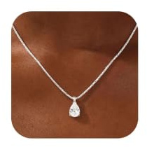 ZNBOH Collier Femme Pendentif Pierre de Naissance Argent 925/Plaqué Or 18K