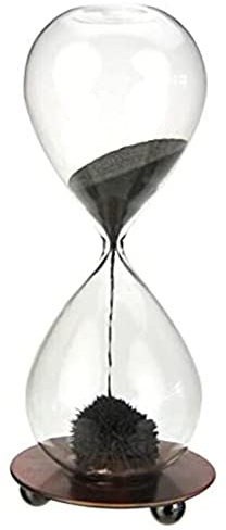 Z ZICOME Magnetic Hourglass Decorative Sand Timer with a Iron Base for Desk Decoration Black