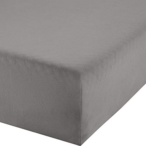 Erwin Müller Boxspringbett-Spannbettlaken Freising Elasthan-Jersey-Stretch - grau Größe 90x190 cm - 100x220 cm - dehnbar, antipilling, bügelfrei, Rundumgummi