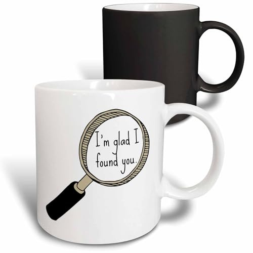 3dRose Im glad I found you black letters 11oz Magic Transforming Mug