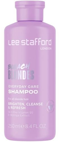 Lee Stafford Daily Blonde Shampoo | Bleach Blondes Everyday Care Cleanser - for All Blondes, No Yellow Tones, Brightens, Maintains, & Refreshes Color Treated Hair, for Men & Women 250 ml