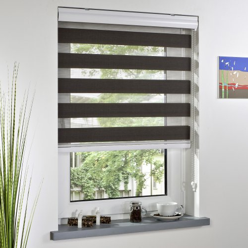 Liedeco Duo-Rollo, Doppelrollo mit Blende | Espresso | B 90 x H 220 cm