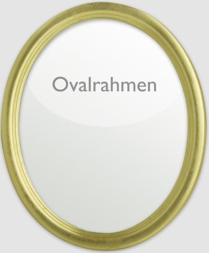Ovalrahmen aus Holz im 18x24 cm-Format in Gold komplett