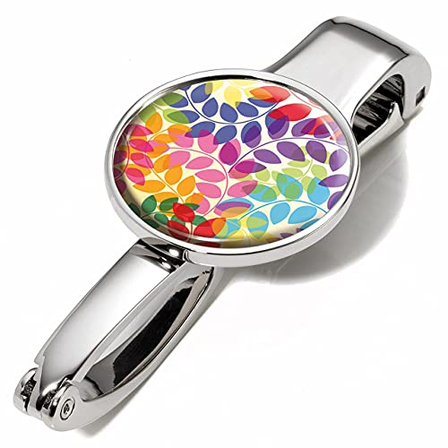 Handtaschenclip und -halter mit Dekor - #BGH03-A084 - Metall - glänzend - Motiv: COLOURFUL LEAVES - hält bis zu 5 kg - das Original von TROIKA