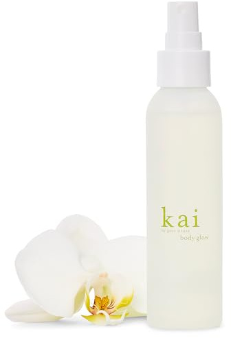 kai body glow, 4 Fl Oz, dry body oil with jojoba, chamomile, cucumber extracts, moisturizes and leaves a radiant glow with a fresh + clean fragrance, vegan, cruelty free, made in the usa