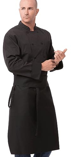Chef Works Unisex Tapered Chef Apron, Black, One Size