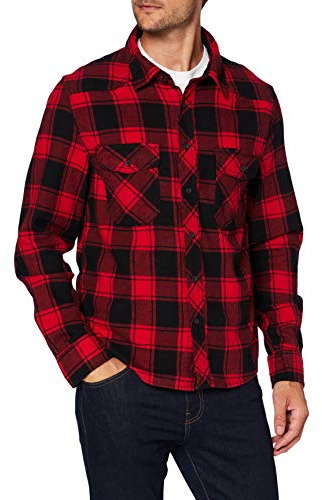 Brandit Check Shirt Herren Baumwoll Hemd L Red-black