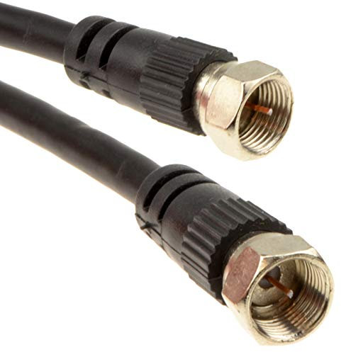 kenable Satellite F Connector Screw Type Plug to Plug RG59 Cable Black Lead 1m [1 metres]