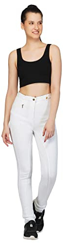 Avon EQUITACIÓN Mujer Suave ELÁSTICO Pantalones para Montar JODPHURS/Jodhpurs JODS Blanco - Blanco, EU 48/UK 20-38 (96.5cm)
