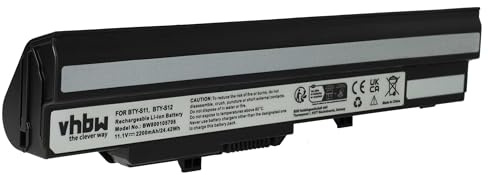 vhbw Li-Ion batteri 2200 mAh (11,1 V) för Notebook Laptop Advent 4211, Atec Netbook Lug N011, LG X110 som BTY-S11, BTY-S12, BTY-S13.