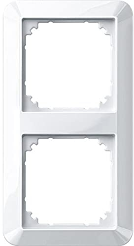Schneider Electric Merten 1-M-Rahmen für Steckdosen und Schalter, 2-fach, IP20, polarweiss glänzend, Artikelnummer 389219
