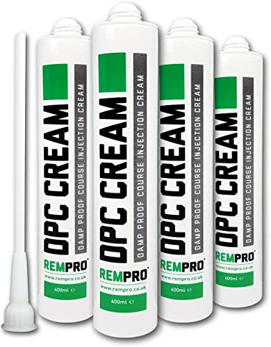 Rempro 4 x 400ml DPC Damp Proofing Course Cream - Barrier Treatment & Control of Rising Damp in Walls - BBA Certified