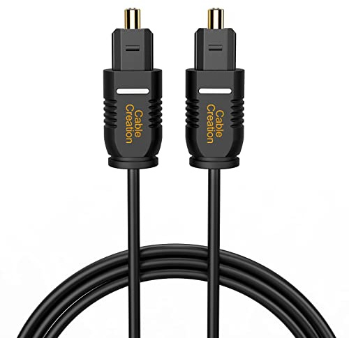 CableCreation Optical Digital Audio Cable 15FT, Thin Fiber Optic Toslink Gold Plated Optical S/PDIF Cord for Home Theater, Sound Bar, TV, PS4, Xbox, DVD/CD Player, Game Console& More, Black