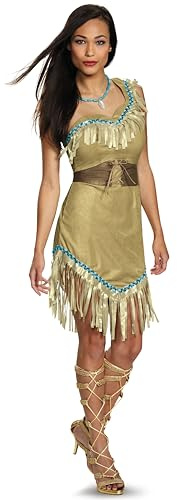 Disguise Disney Women's Pocahontas Deluxe Adult Costume, Multi, M