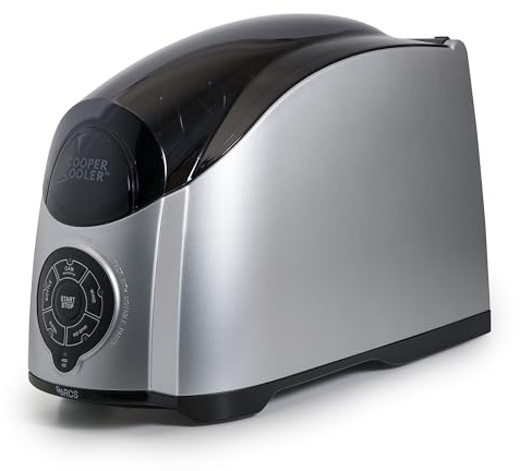 Cooper Cooler - Rapid Beverage & Wine Bottle Chiller for Home Bars & Dorms, Automatic Touchpad, Quick Chill Functionality, Efficient Ice & Water System, Perfect for Sodas, Beer, Wine - Silver