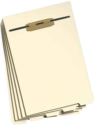 Smead Stackable Folder Divider with Fastener, Bottom 1/5-Cut Tab, Letter Size, Manila, 50 per Box (35600)