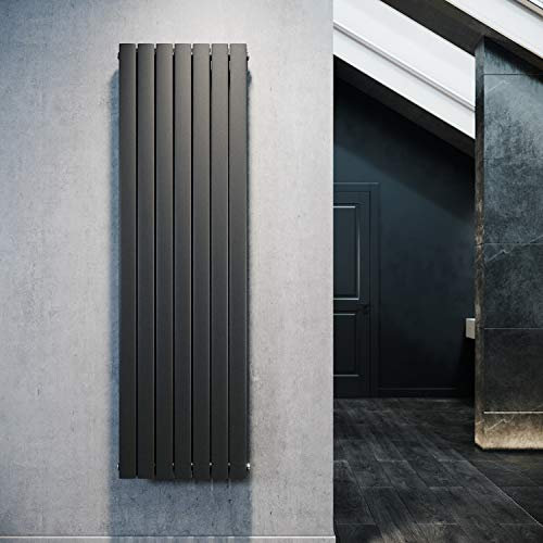 Radiateur plat design 1800 x 539 mm anthracite, Panneau chauffant vertical, Raccord central, Double couche