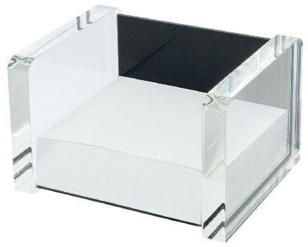 Wedo 607001 Acryl Zettelbox (Acryl Exklusiv) glasklar/schwarz, (B)116 x (T)99 x (H)75 mm
