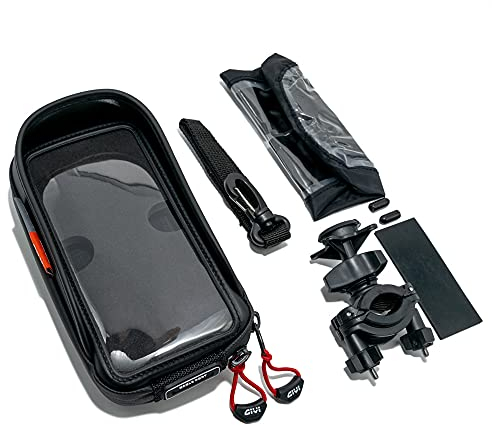 Givi S957B - Supporto impermeabile per smartphone, Compatibile con scooter, moto e biciclette