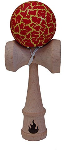 Yellow/Red Crackle Kendama